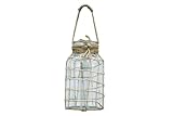 Jarron Rustico Decorado con Cuerda. Jarron de Cristal decoración. Jarron de Cristal con Cuerda. Jarron de Cristal para almacenaje. Jarron de Cristal Macetero (20 * 20 * 28) (Vidrio)