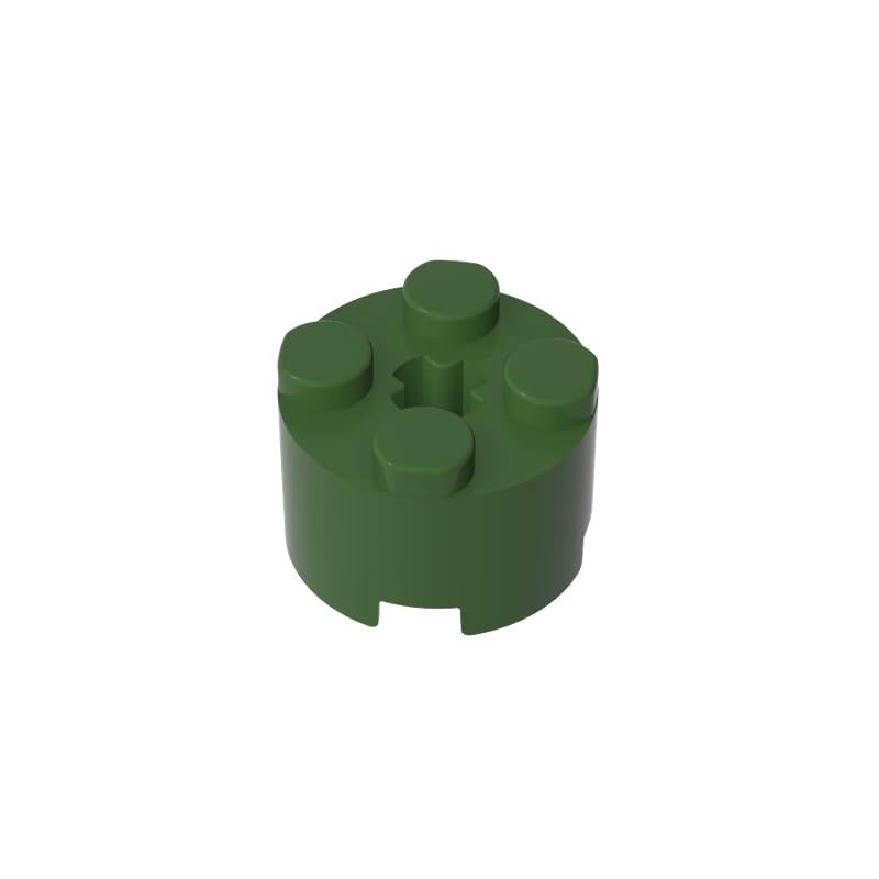 Gobricks 6143 Round Brick Brick Round 2x2 with Axle Hole 50 Pieces GDS-607 Compatible with Lego Building Blocks Color:Tarmac — image 1