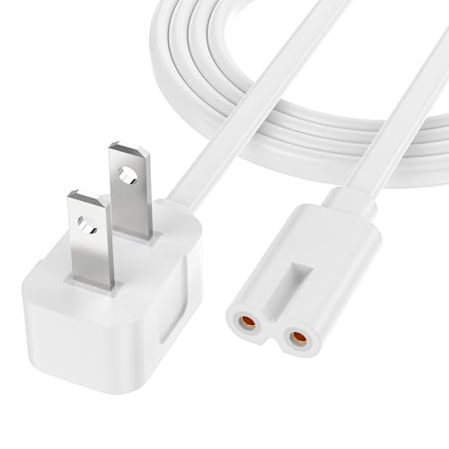 Cordon alimentation TV AGVEE 5ft 90° 2 broches blanc