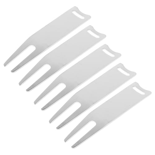 VANZACK 6個 鉄製 ポータブル ゴルフ芝生修理ツール 軽量 携帯用 ディボットフォーク と ゴルフボールマーカー 実用アクセサリー