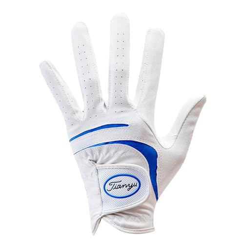 Gant de golf homme main gauche bleu en peau d'agneau véritable souple taille 23