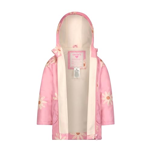 Image of Carter's Toddler & Little Girls' Midweight Fleece Lined Hooded Raincoat Rain Jacket