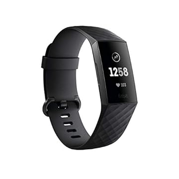Fitbit Monitor de atividades fitness Charge 3, grafite/preto, tamanho único (faixas P e G incluídas), FB409GMBK