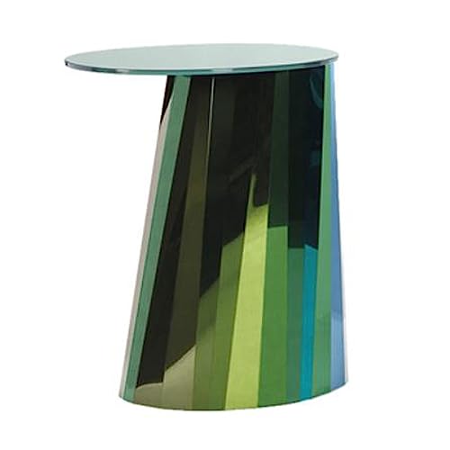 Mesa de Centro, Mesa auxiliar pequeña, mesa auxiliar redonda ideal for espacios pequeños, mesas auxiliares for sala de estar, dormitorio, estructura de metal con tablero de vidrio templado, mesa de ce