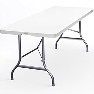 Casaria® Gartentisch Klappbar 220x70 cm für 10 Personen Wetterfest Kunststoff Stabil Tragegriff Garten Klapptisch Partytisch Esstisch Buffettisch Weiß