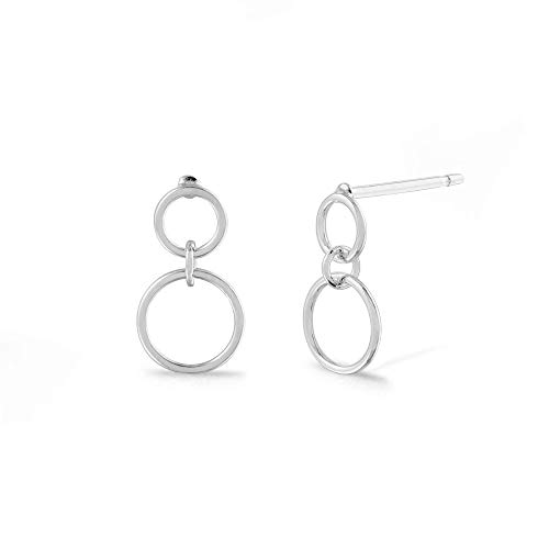 Boma Jewelry Sterling Silver Two Circle Drop Stud Earrings2