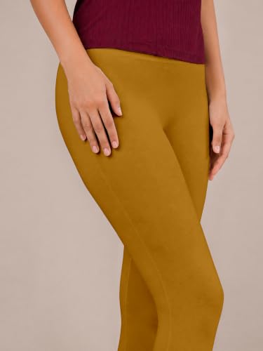 Image of TRENDMALLS Women's Microfiber Elastane Stretch Soft Churidar Length Leggings with Ultrasoft Waistband