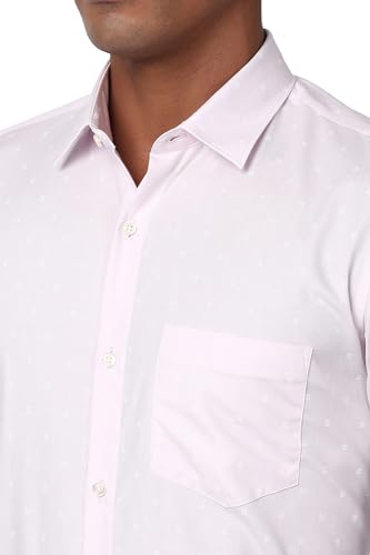 Image of Peter England Men's Cotton Slim Fit Ditsy Printed Full Sleeve Shirt