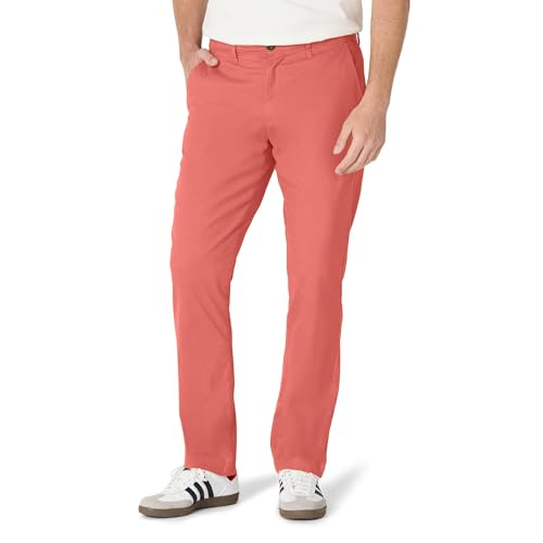 Amazon Essentials Men's Athletic Fit Casual Stretch Chino Work Trousers (Available in Big & Tall), Raspberry Red, 30W / 29L
