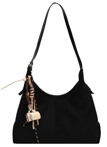 Slouchy Suede Hobo Bags Women Satchels Underarm Shoulder Bag Crescent Crossbody Purses Travel Top-Handle Tote Handbag 2025