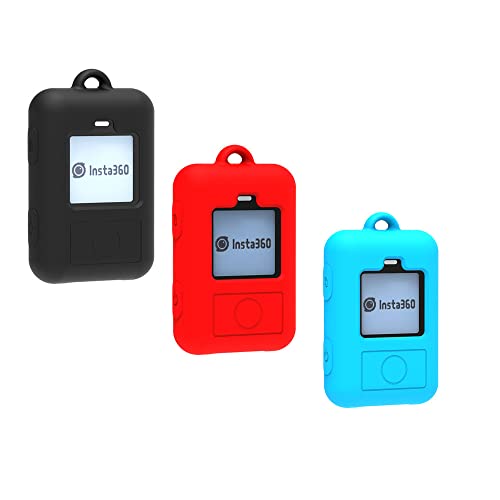 Compatible with Insta360 X2 / X3 / RS GPS Waterproof Remote Control Silicone Case for Insta 360 One X3 Silicone Dustproof and Drop-proof Action Camera Accessories (Blue, GPS-GJT-BK)