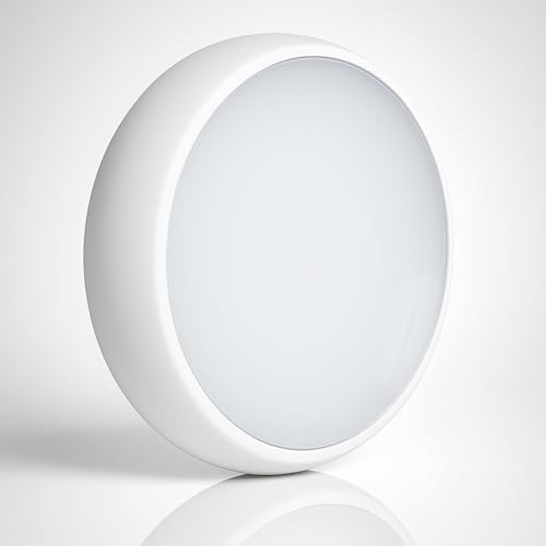 LEDBRITE LED Ceiling & Wall Light White Bulkhead 5CCT Switchable 2700-6000K 16W Round IP65 Weatherproof Emergency