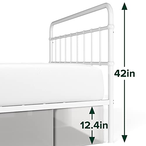 Image of Zinus Florence Metal Platform Bed Frame, Mattress Foundation, No Box Spring Needed, Easy Assembly, White, Queen