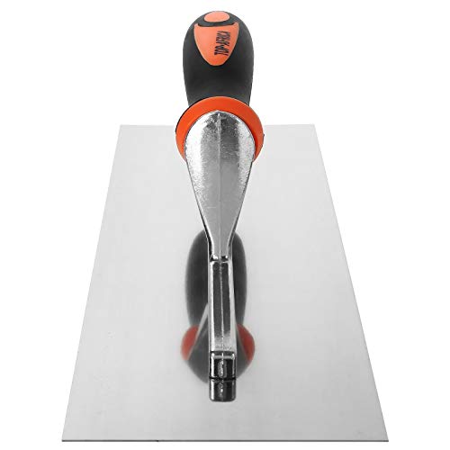 4 9/10 by 11 Inch Masonry Finishing Trowel Premium Flat Trowel Stainless Steel Finishing Trowel with Soft Grip Handle, 2 Pack