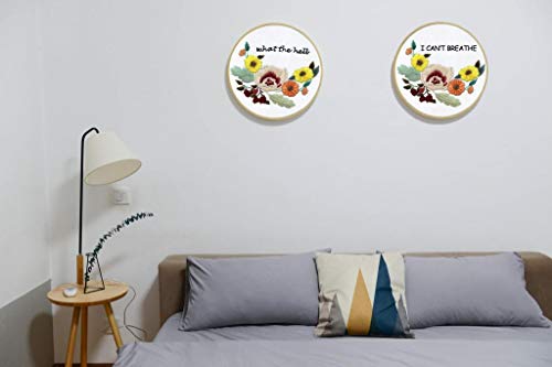 Image of Louise Maelys Floral Embroidery Kit for Beginners Saying DIY Craft | Cross Stitch Kits with Floral Saying Design, Includes Hoop, Threads and Needles. Needlepoint Kit for Adults DIY Crafts