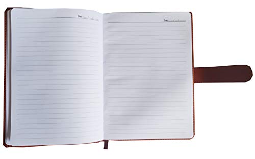 Image of AccuPrints Hard Bound A5 Diary with PU Leather Belt Lock Pages 200 for Office Personal Man boy Girl Daily Planner Notebook Planner jounal notebooks Parent (Brown)