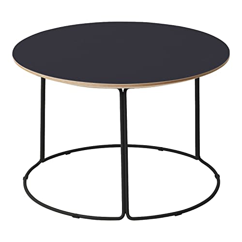 【メーカー配送・設置・組立】コクヨ テーブル CK-750 リノリウム天板 ブラック塗装脚 直径60×高さ38.5cm 天板チャコール T75-B22L-F661