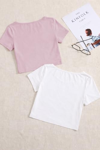 Image of KERI PERRY Tops for Women Crop Top for Women's Tank Activewear Tee Sports Work Out Wear Casual Round Neck Cotton Camisole Pack of 2