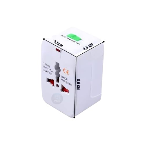 Adaptador Tomada Universal Padrão Internacional Compacto Portátil Bivolt Branco, Serve em Mais de 15