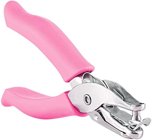 Single Hole Punch Metal Pink, 1/4” Hole Puncher with Soft Grip Handles for Paper and Crafts Round Circle Shape, for Kids and Adults, Also Available in Green, Blue, Red, Purple, Grey, 1 Pc – by Enday