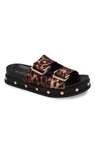 Image of BCBGeneration Bamba Footbed Sandal with Studs, Cheetah/Leopard