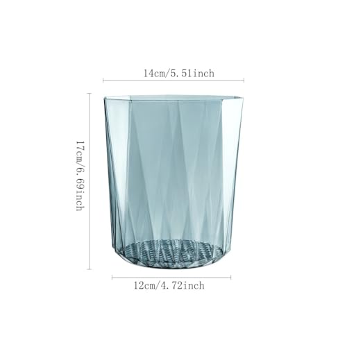 Papelera para baño de plástico resistente con acabado gris cristal 3