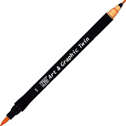 Feutre aquarelle Kuretake double pointe orange N° 434 dessin ZIG