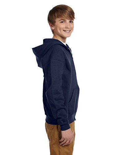 Jerzees Youth NuBlend Fleece Full-Zip Hooded Sweatshirt-L (J Navy)2