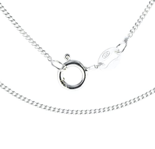 925 Sterling Silver Fine Curb Chain Necklace 1mm Wide 20 Inch Long