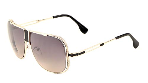 Gazelle Turbo Flat Top Square Oversized Aviator Sunglasses