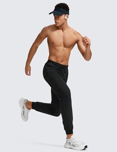 CRZ YOGA Athletic Joggers for Men Lightweight Water Resistant Outdoor Workout Pants with Zip Pockets3