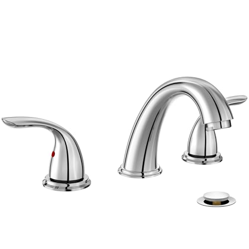 Phiestina Chrome 8 Inch 3 Holes Widespread Bathroom Sink...