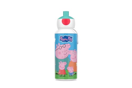 Mepal - Borraccia Pop-up Campus - Borraccia - Borraccia Ermetica per la Scuola - Priva di BPA e Lavabile in Lavastoviglie - 400 ml - Peppa Pig