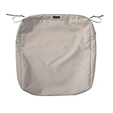 Classic Accessories Ravenna Water-Resistant Patio Lounge Chair/Loveseat Cushion Cover, 25 x 25 x 5 Inch, Mushroom, Patio Furniture Cushion Covers