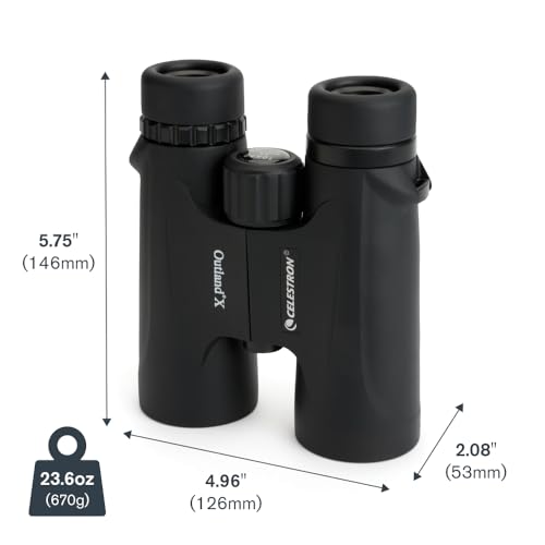 Celestron - Outland X 10x42 Binoculars โ Ideal for Birding and Outdoors โ 42mm Objective Lenses โ 5.5ยฐ Field of View โ BaK-4 Prisms โ Multi-Coated โ Waterproof and Fogproof