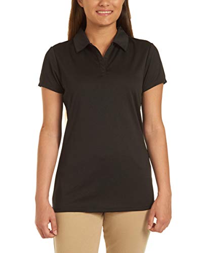 Nautica Juniors Uniform Short Sleeve Performance Polo, Black, 3/5 #TOP29