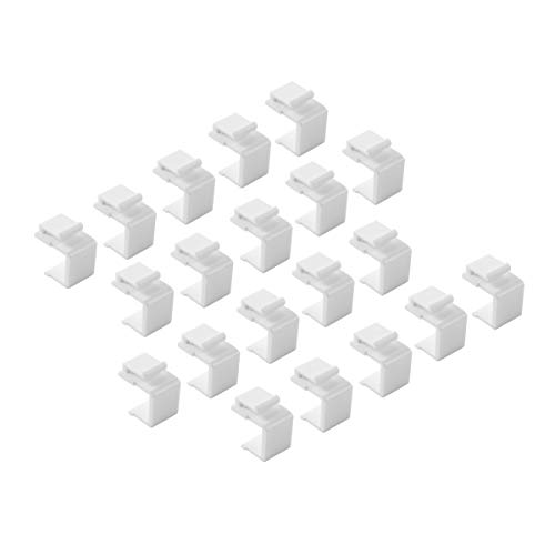 Image of TENINYU (20-Pack) Blank Keystone Jack Inserts for Wall Plate, White