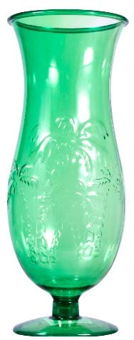 Hurricane Glasses - Plastic Luau Tumblers (4 Pc) Tropical Summer Party Ready - Tall Frozen Cocktail Cups - Break Resistant #TOP4
