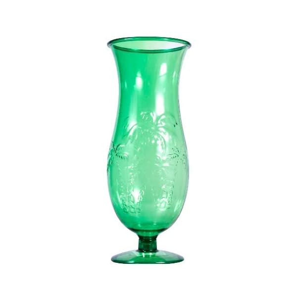 Hurricane Glasses Plastic Luau Tumblers (4 Pc) Tropical Summer Party