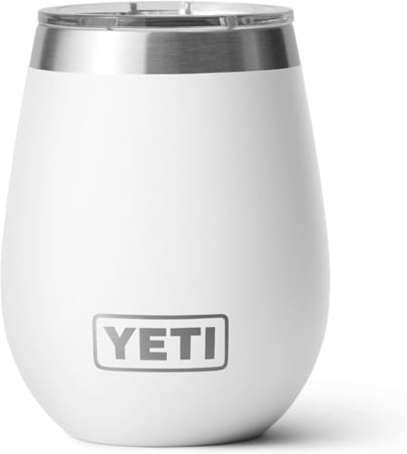 YETI Rambler Wine Tumbler, Vacuum Insulated Stainless Steel Tumbler with Magslider Lid, White, 10 oz (296 ml)