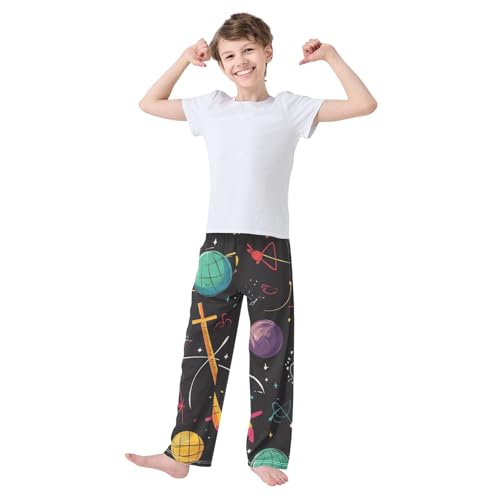 ZZXXB Funny Physics Boys Long Pants Soft Trousers Elastic Waist Kids Lounge Bottoms with Pockets S-XL3