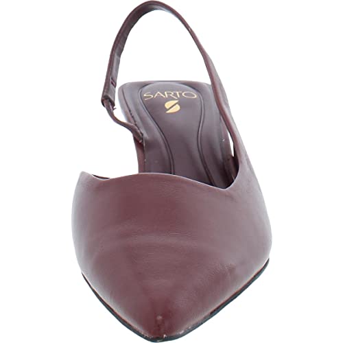Franco Sarto Devin Wine Leather Slingback Heels #TOP12