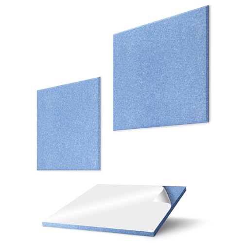 Panneau feutre acoustique vilz anti écho lot de 2 dalles isolantes 550x550mm bleu ciel