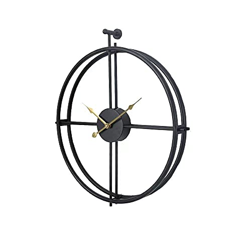 Large Vintage Metal Wall Clock Modern Design For Home Office Decor Hanging Watches Living Room Classic Brief European Wall Clock|Wall Clocks (Black Gold Pin) #TOP7