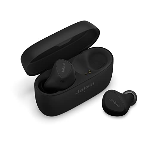Jabra Elite 5 In-Ear-Bluetooth-Kopfhörer mit Hybrid-Aktive-Geräuschunterdrückung (ANC), 6 integrierten Mikrofonen, 6-mm-Lautsprecher - Hergestellt für iPhone - Schwarz - Amazon exklusiv