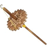 BENECREAT Drop Spindle Top Whorl, Spinner Wheel Tool Yarn, Wooden Weaving Spindle Whorl Yarn Spin Tool for...