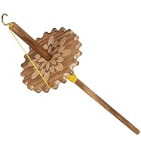 BENECREAT Tropfenspindel Oberwirbel Spinnrad Werkzeuggarn Holzwebspindel Wirtel Garnspinnwerkzeug Für Anfänger DIY Spinnen Basteln Versorgung 90x327mm Flower