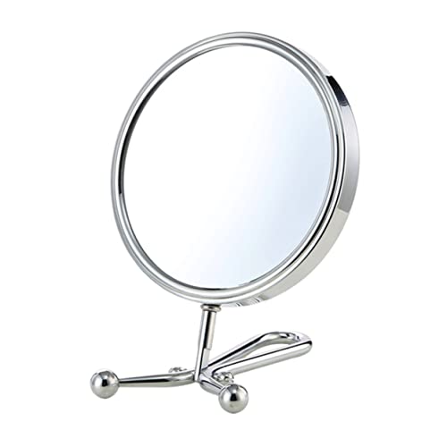 Espejo de Maquillaje Doble Cara con Magnificación y Soporte Ajustable