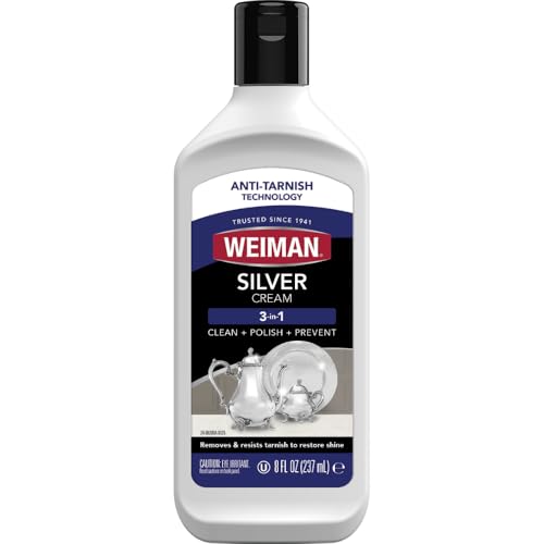 Weiman Silver Polish & Cleaner - Professional Liquid Cleaner for Jewelry & Silverware - Non-Sctrach Tarnish Remover with Protective Shine - 237ml