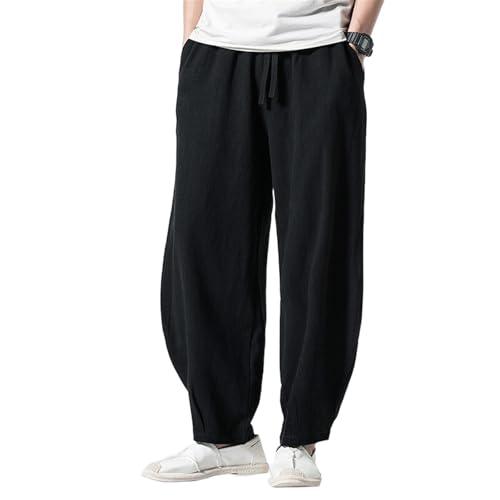 Pantalon long homme été ample et léger à coupe droite large